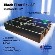 Black Top Filter Box 22" (L56xW13xH11cm) For 2-2.5Feet Aquarium