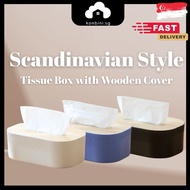 [SG] Scandinavian Wooden Cover Tissue Box - Wooden Toilet Roll Napkin Holder Home Decor Organisero T