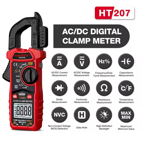 HABOTEST HT207D AC DC Digital Clamp Meter Multimeter Pinza Amperimetrica True RMSTrue RMS NCV Voltag