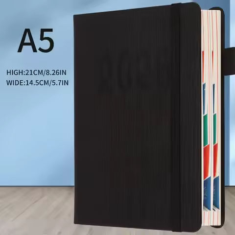 1Pc New Year of 2026 Hardcover Leather Notepad 400 Pages Daily Monthly Planner For Daily Scheduling 