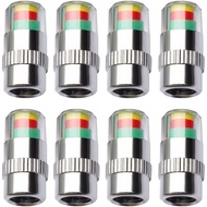Gigicloud 8Pcs Car Tire Pressure Monitor Gauge Valve Stem Caps Sensor Indicator, 2.0-2.3bar 32-to-35