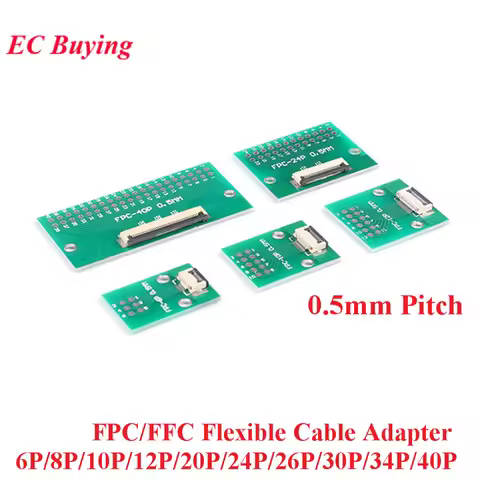FPC/FFC Flexible Cable Adapter Board 0.5mm Pitch 6P/8P/10P/12P/20P/24P/26P/30P/34P/40P 2.54mm 1.0mm