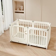 OSJ Playpen with Casters, 50.2 x 28.7 inches (153 x 73 cm), Playard, Small, Playcircle, With Door, E