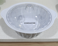 Mangkuk Saji Kotak Melamin Tutup JUMBO XL - Sevilla Round Casserole 11" Wadah Saji dengan Tutup 45 L