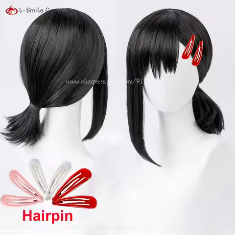 38cm Higashiyama Kobeni Cosplay Wig Short Black Higashiyama Kobeni Wigs Hairpin Heat Resistant Hair