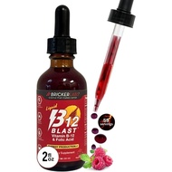 Bricker Labs B-12 Blast Liquid Vitamin B12 and Folic Acid Supplement, Support Energy Production, Gre