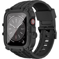 for iWatch Band 44mm 45mm with Case Built-in Screen Protector Rugged Shockproof Strap Bumper for iWatch  8 76 54