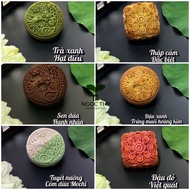 Set 6 bánh trung thu mini công thức healthy 75gr/bánh có hộp giỏ đựng Baki Food