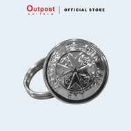Outpost Silver Button With Ring / Butang Perak dan Ring St John Ambulans Malaysia (SJAM) - Medium