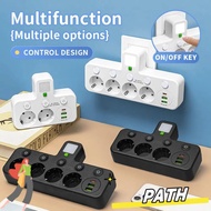 PA-HOME Wall Power Socket, 4 Plugs Universal EU Plug Outlet, Durable Wall Mounted Type-C Ports Outle