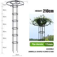 Assembling Umbrella shaped Flower Frame Climbing Vine Frame Rose Plant Flower Support Pole Horticult
