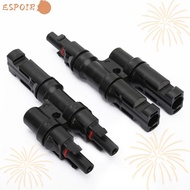 ESPO 1 Pair T Branch Connector, 2 in 1 Three-way  String Splitter,  Connectors MMF+FFM 6000V Test Vo