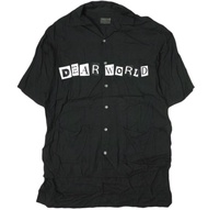 Danke Schon DEAR WORLD SHIRTS เสื้อเชิ้ตคอเปิดปักโลโก้ ผ้าเรยอน ไซส์ 19S-SHS134-DS สีดำ แขนสั้น คอเป