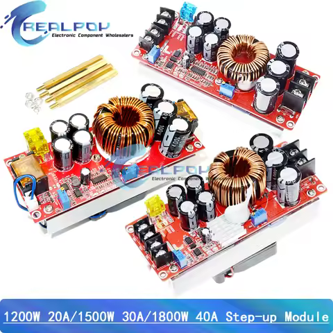 1800W 40A 1500W 30A 1200W 20A DC-DC Boost Converter Step Up Power Supply Module 10-60V to 12-90V Adj
