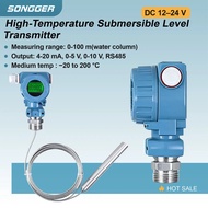 High Temperature Submersible Liquid Level Sensor Stainless Steel Probe With Cable DC 12-24V 0-100m 4