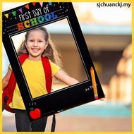 【in stock】Framed Photo Backdrop Welcome Booth Props Back-to-school Inflatable 68x48cm Black Paper Ch