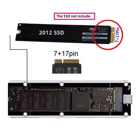 7 17 pin SSD USB Mobile Box USB3.0 Type-C to 17 7Pin Enclosure 5Gbps for MAC Air Pro Retina 2012 SSD