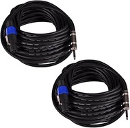 Seismic Audio SASPT12-50-2Pack 50-Feet Pro Audio Speakon to 1/4-Inch Speaker Cables 12-Gauge, Pair