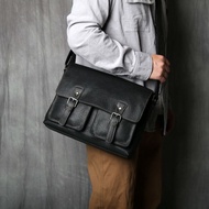 Genuine leather laptop bag, sling bag, leather messenger work bag, genuine leather laptop bag, genui