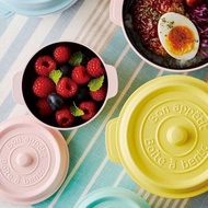 日本TAKENAKA 日本製COCOPOT可微波圓形雙層分隔保鮮盒530ml-淡黃