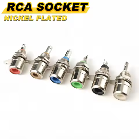 20/100PCS RCA Panel Mount Connector RCA Female Socket Adapter RCA Audio Socket Plug Connector Bulkhe