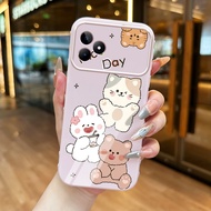 Casing hp for Realme C53 C51 C51s Note 50 Narzo N53 Case Milk Tea Rabbit Bear Cute Protective New So