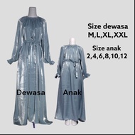 Other Baju Gamis Shimmer Silk Ibu dan AnakTerbaru 2023 Pakaian Remaja  Wanita muslim Dress Kondangan Lebaran Acara Pengajian shimmer silk Premium Terbaru Mewah dan Elegan Tersedia Dari usia 2 TH Sampai 85 kg