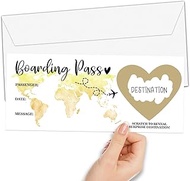 Golden Scratch Surprise Boarding Pass, 1 Set Surprise Reveal Card Guess What Card, Surprise Scratch 