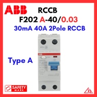 ABB RCCB F202 A-40/0.03 30mA 40A 2Pole ELCB Type A