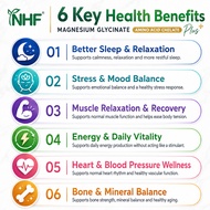 NHF Magnesium Glycinate Supplement | Magnesium Chelate | Calm, Sleep, Muscle Relief, Saraf, Tidur