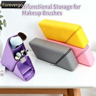FOREVERGO Transformable Silicone Pencil Case Stand Up Desk Pen Holder Diamond Zipper Bag Large Capac
