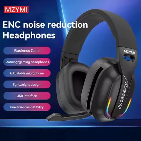 MZYMI GT100 Wireless Gaming HiFi Stereo Headset 2.4GHz Over Ear Sport Earphone Bluetooth5.4 Music He