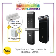 YDR50G Digital Gate Lock + YMF40 Mortise Digital Door Lock (FREE Yale Access Module + Connect Bridge/DDV1/TOPUP FOR DDV3