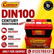 Installation Provided DIN100L LN5 Century Marathoner MAX  DIN100 Car Battery Bateri Kereta Porche Au
