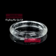 Super beautiful and smooth white quartz ring, size 51-57mm, inspected