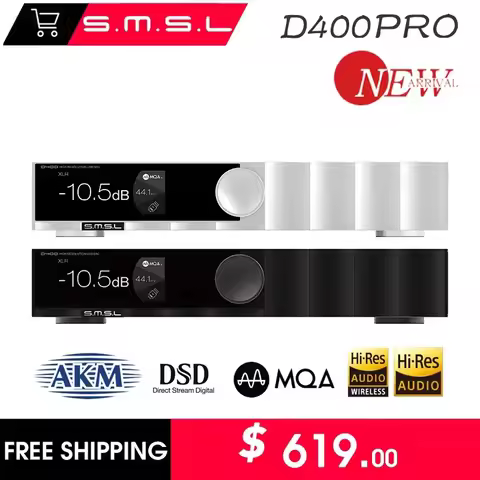 SMSL D400 PRO D400PRO Digital Decoder Dac Audio Hifi AK4499EX+AK4191EQ MQA Music 32bit 768khz DSD512