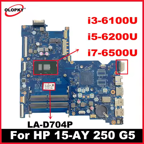 BDL50 LA-D704P with i3-6100U i5-6200U i7-6500U for HP 15-AY 250 G5 Laptop Motherboard 854945-601 854