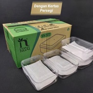 Toples NUAI  SN 377-SN 377T Toples Kue Kering Persegi Panjang Toples Kue Lebaran Isi 12 Pcs