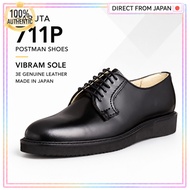 HARUTA 711P Men’s 3E Genuine Leather Postman Shoes Vibram 2021 Sole Black Made in Japan