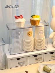 Desktop Disposable Paper Cup Storage Box Dustproof Disposable Cup Cup Collector Coffee Corner Layout