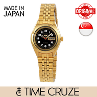 [Time Cruze] Seiko 5 SYMF92J1 Japan Made Automatic Black Dial Gold Tone Stainless Steel Women Watch SYMF92J SYMF92