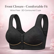 [Size 36-50 BCD] 3D Cup Bra Women Wireless Front Button Plus Size Cotton Bra (B2410)