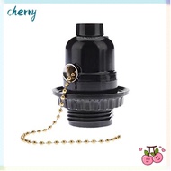 CHERRY Bakelite E27 Bulb Base, with Pull Switch Half Teeth Lamp Holder, Useful 250V Plastic Black Bu