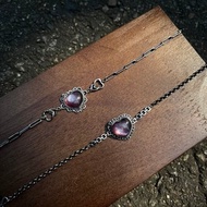 喜迎瑤 925銀 紫雲母 紫鋰雲母 愛心手鏈 手鍊 手鏈 手環 民族風