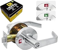 HISAFE Commercial Privacy Indicator Lock, Heavy Duty Grade 2 Bathroom Door Handle with Occupied Indi