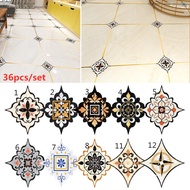 36Pcs/set Self Adhesive Ceramic Tile Stickers PVC Waterproof Wall Sticker Wear-resistant Art Diagona