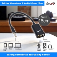 3.5mm to 2x3.5mm 16cm Audio Headphone Microphone Splitter Cable - FA297 - 3.5mm jack to Headphone Au