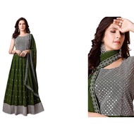 (SG ready Stock) Beautiful Anarkali long gown with shawl