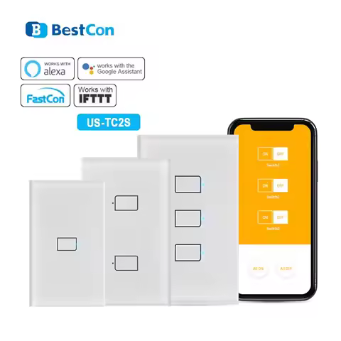 BroadLink Bestcon TC2S US Smart Wall Light Touch Switch works with Alexa, Google home, IFTTT