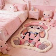【🔥Ready Stock】Judy 120 x 120 zootopia thick carpet Barbie 50x90 Beautiful Rainbow carpet